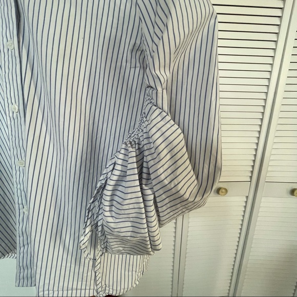 Vince Camuto blue striped button down, Small - Picture 2 of 3